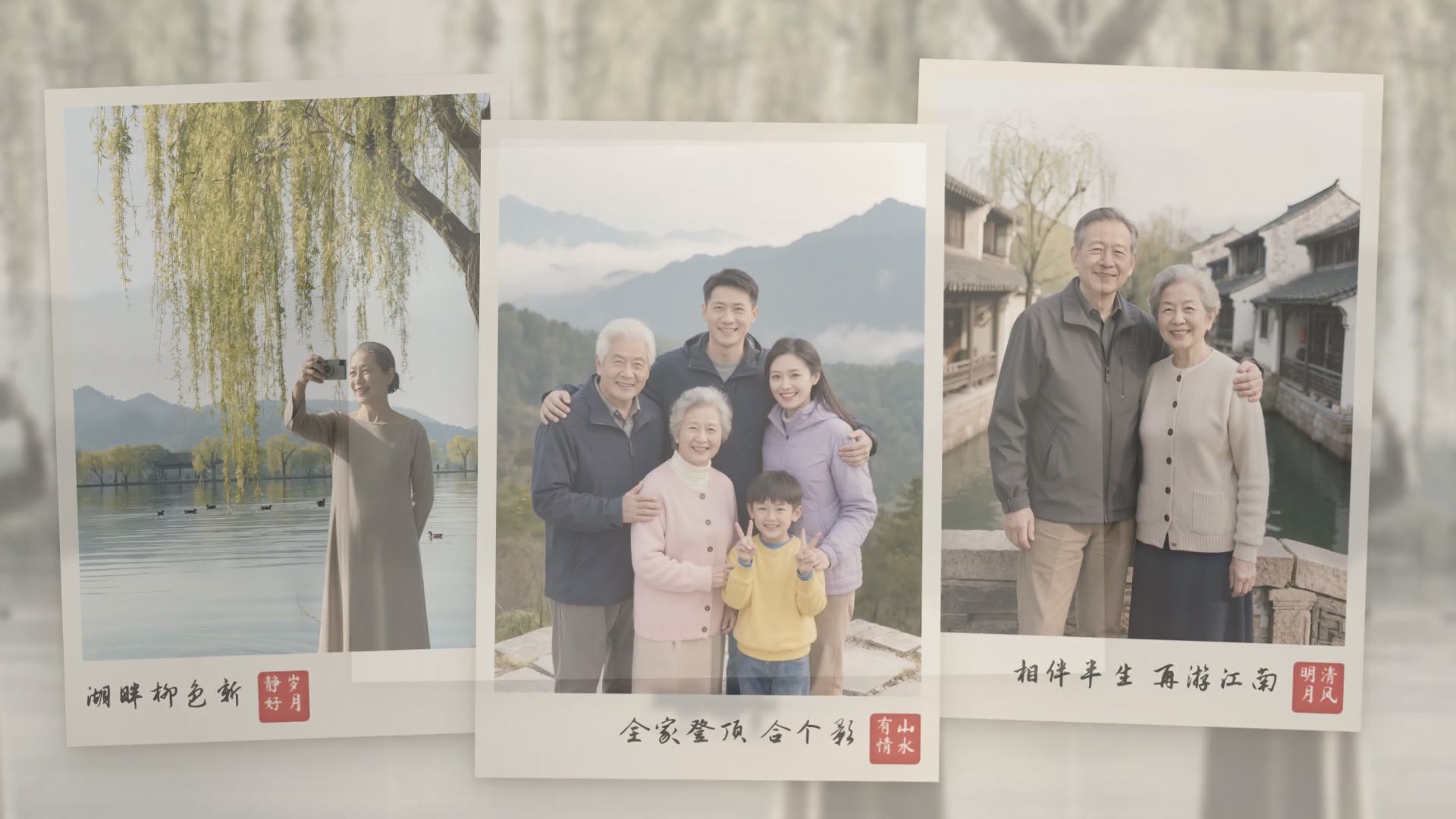 山水画卷 视频模板封面